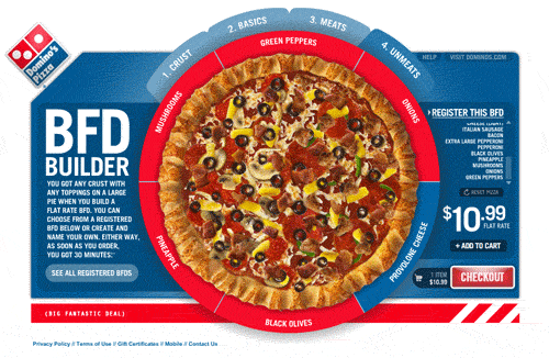 dominos pizza builder