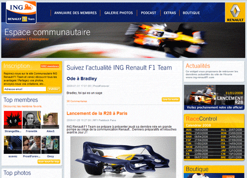 My ING Renault F1 réseau social