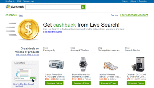 Live Search Cashback