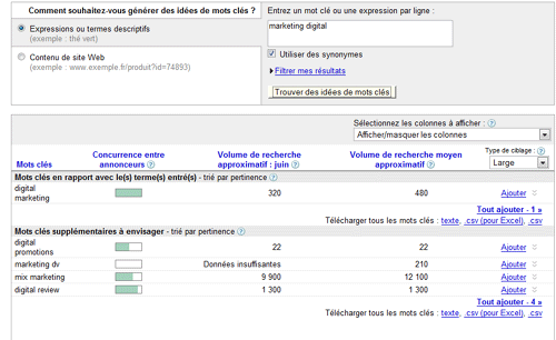 recherche sur moteur