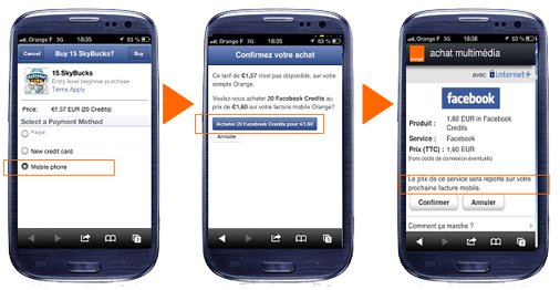 L'achat sur facebook via mobile