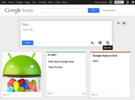 hello Google Keep