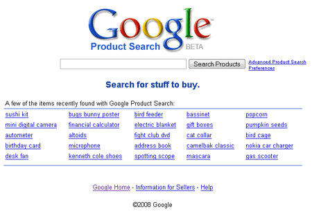 Google product search