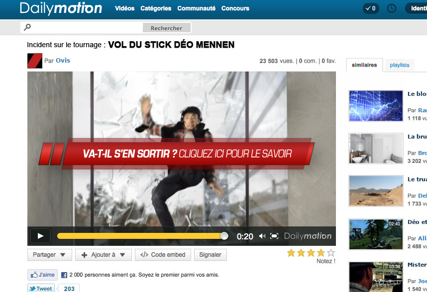 Mennen stick campagne dailymotion